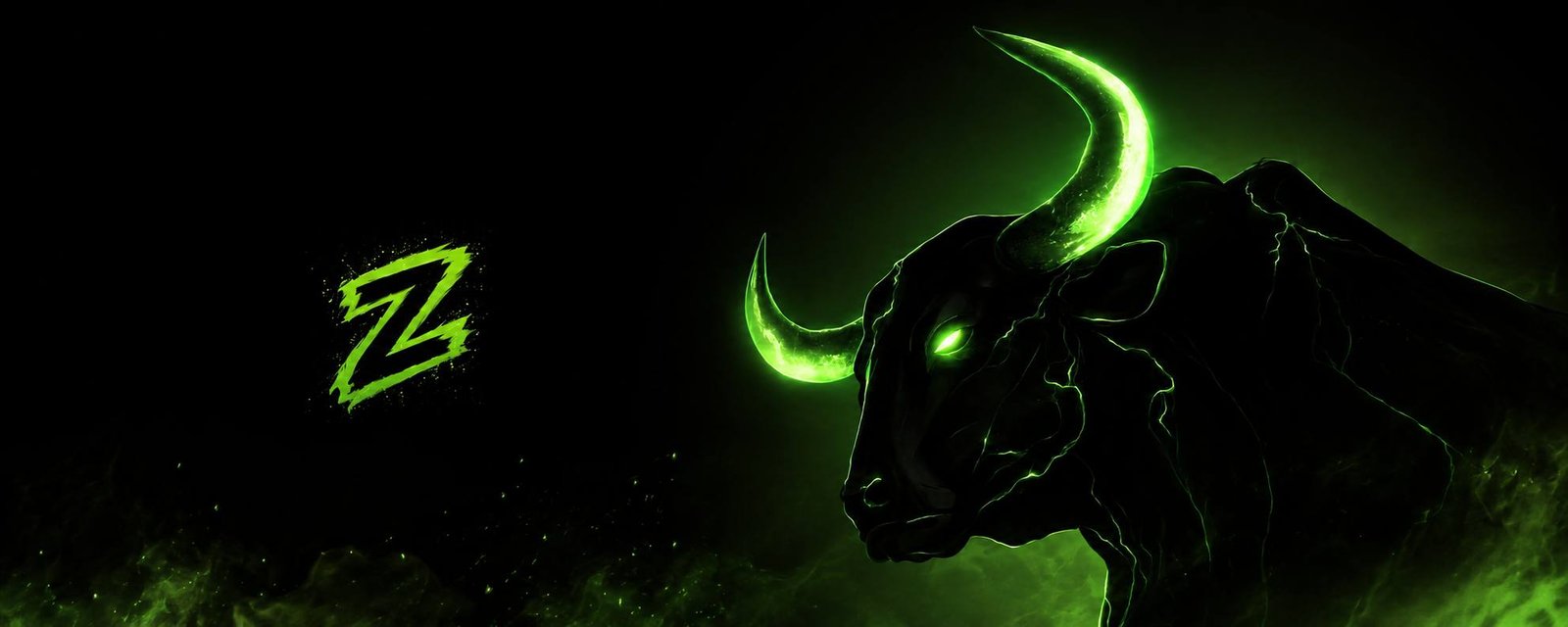 Neon green bull silhouette beside the Z mark